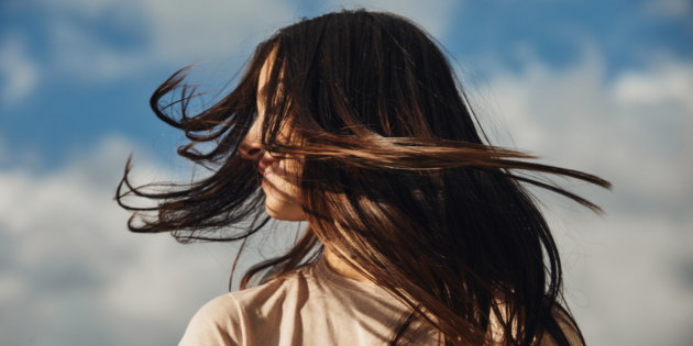 Frisch gewaschene Haare