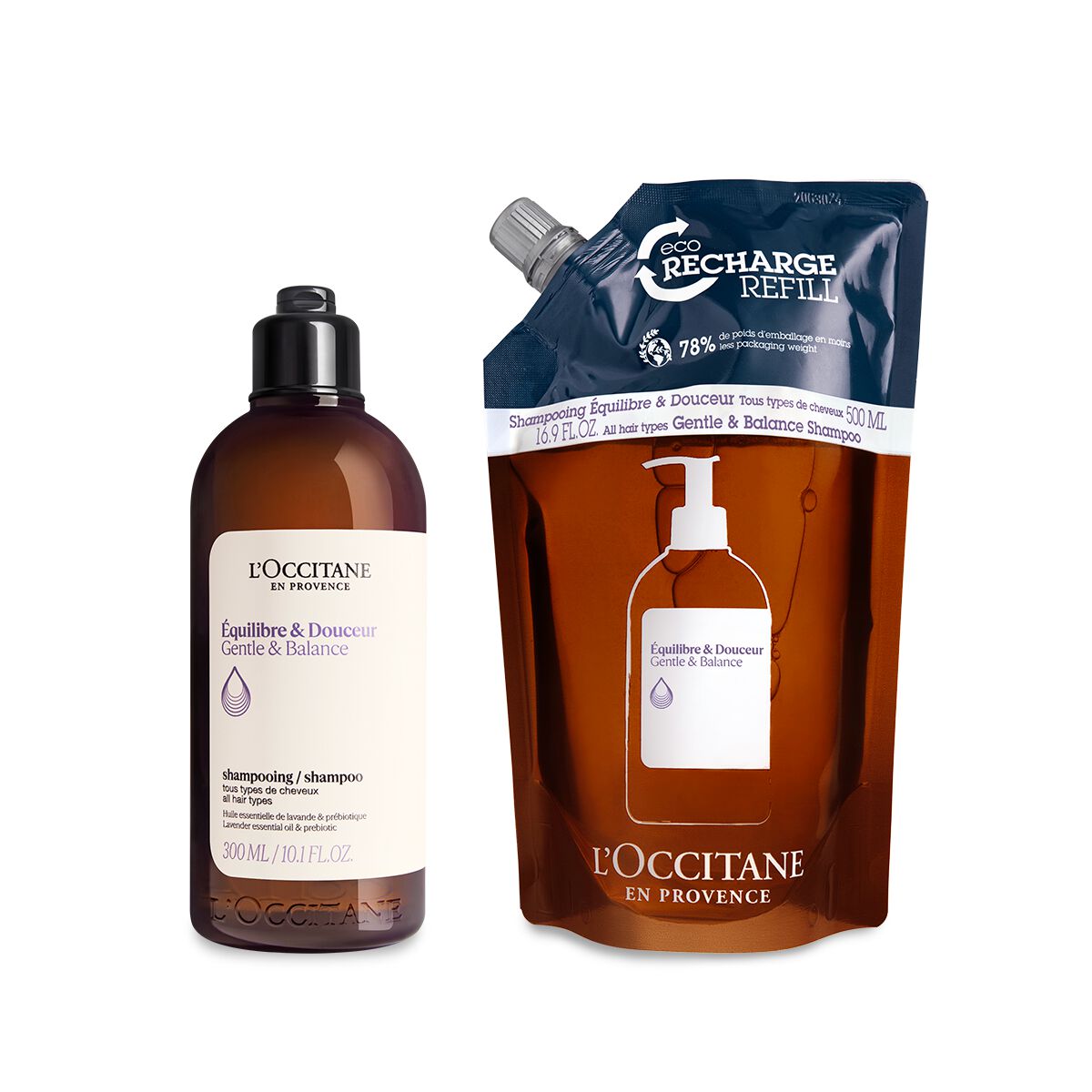 Duo Sanfte Balance Shampoo 300ml und Nachfüllpackung - L'Occitane en Provence