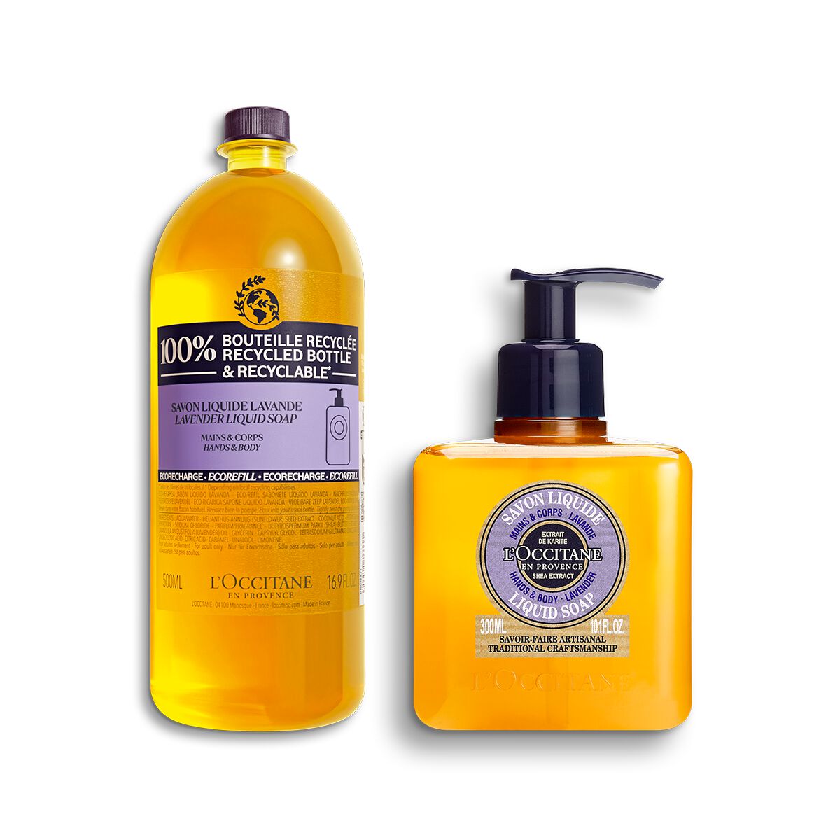 Duo Shea Flüssigseife Lavendel 300ml & Öko-Nachfüllpackung - L'Occitane en Provence