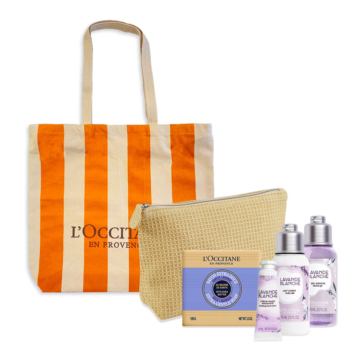 Thumbnail - Strandtasche mit White Lavender Kennenlern-Täschchen - L'Occitane en Provence