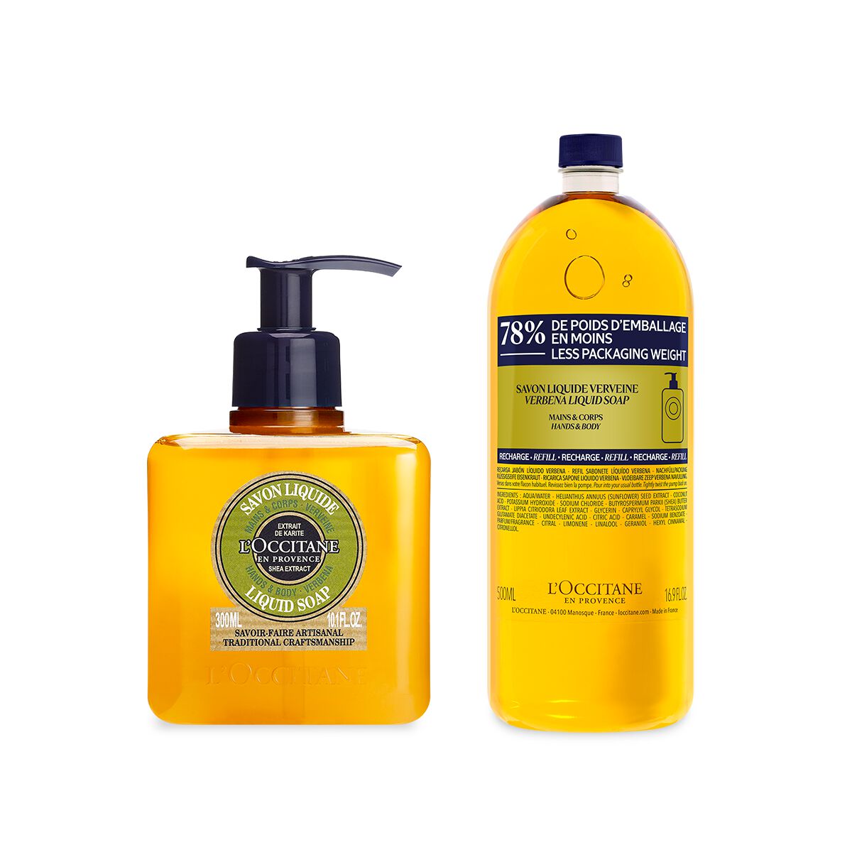 Duo Flüssigseife Verbene 300ml und Nachfüllpackung - L'Occitane en Provence