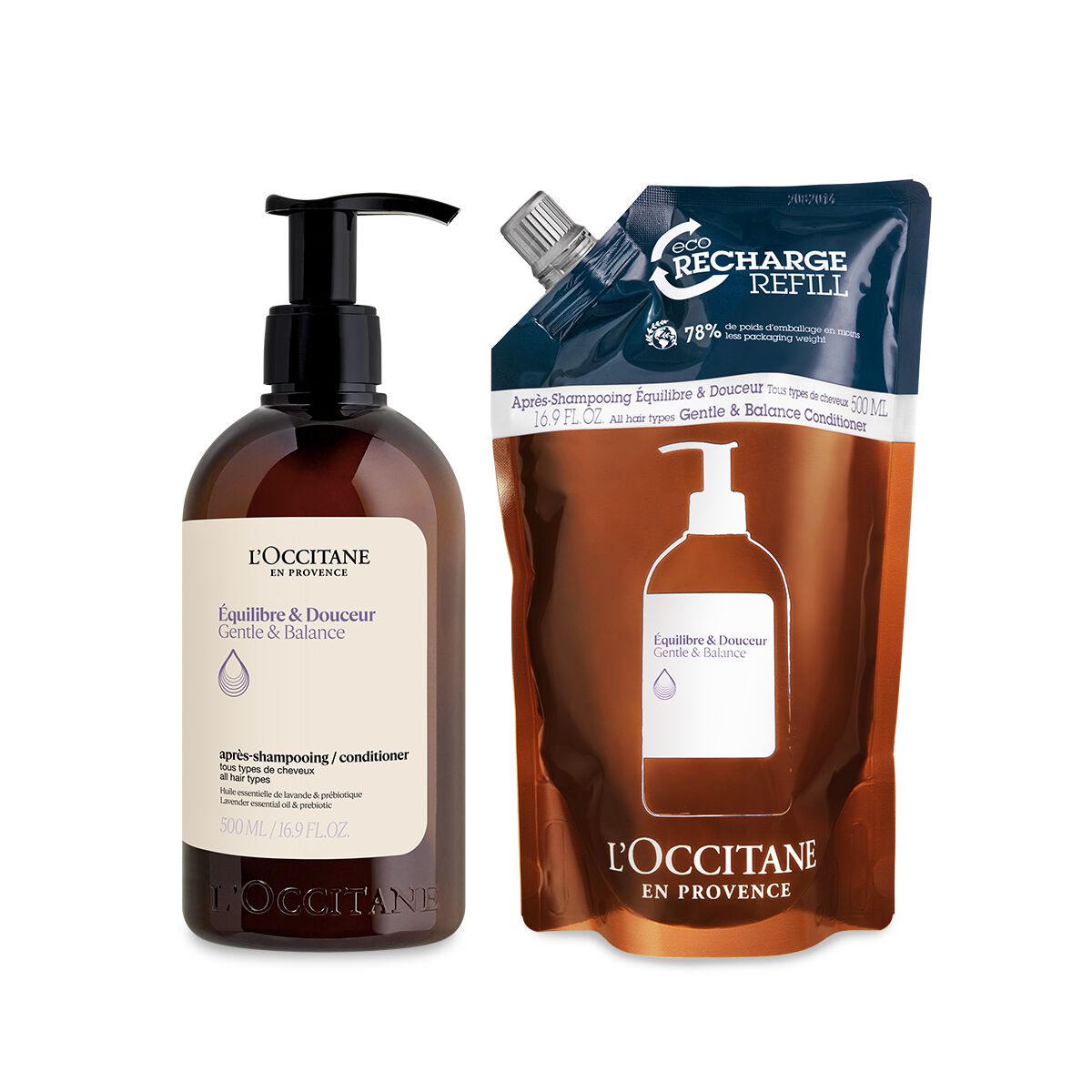 Duo Sanfte Balance Conditioner 500ml und Nachfüllpackung - 1000 - L'Occitane en Provence