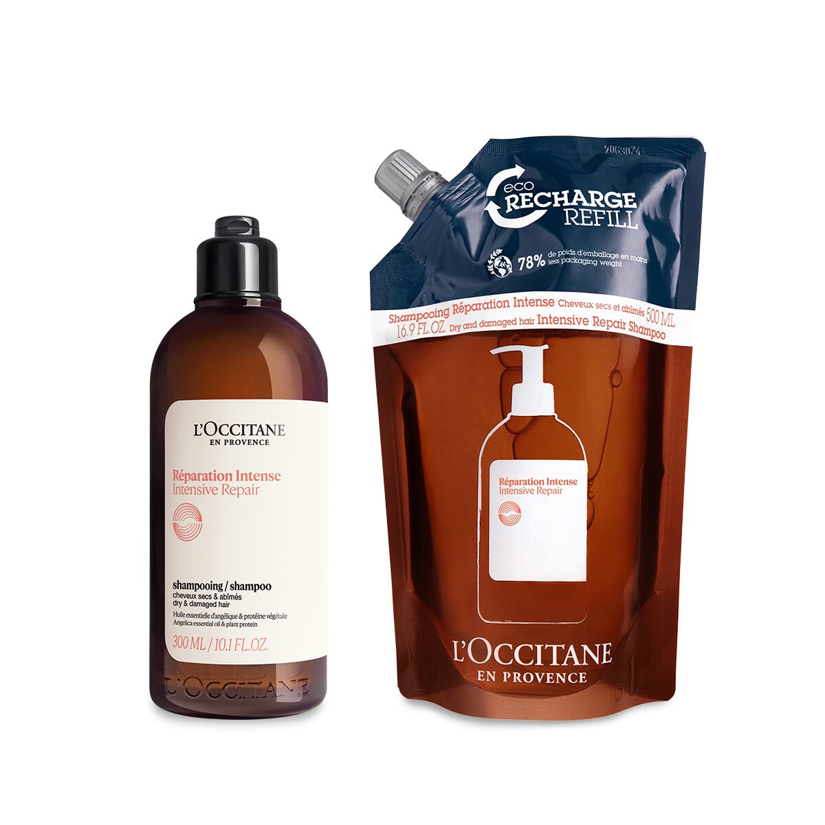 Duo Intensiv-Repair Shampoo 300ml und Nachfüllpackung - L'Occitane en Provence