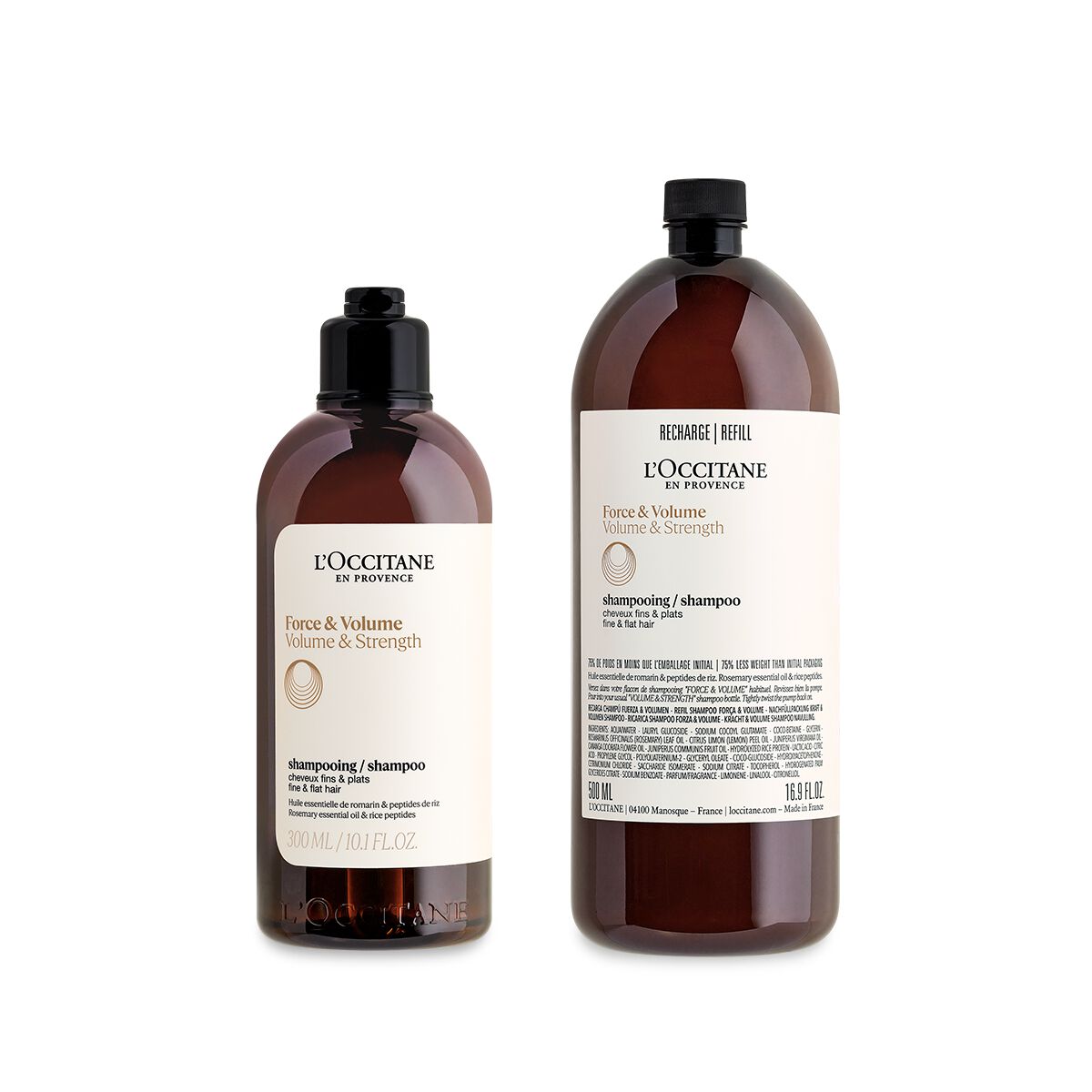 Duo Kraft & Volumen Shampoo 300ml und Nachfüllpackung - L'Occitane en Provence