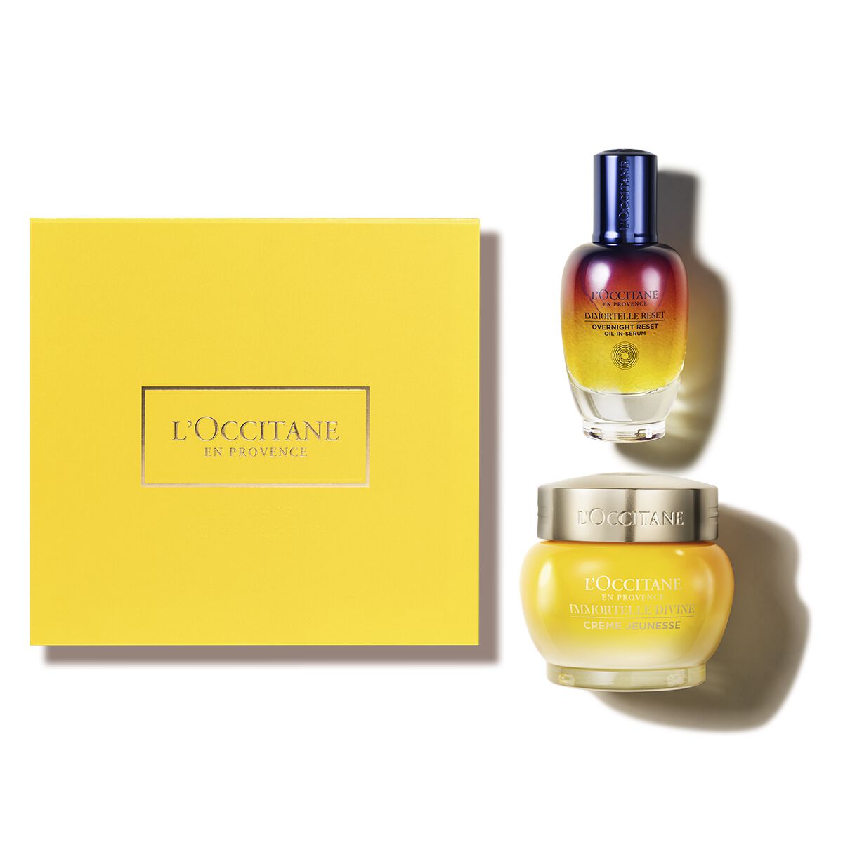 Duo Immortelle Overnight Reset Öl-in-Serum & Immortelle Creme Divine - L'Occitane en Provence
